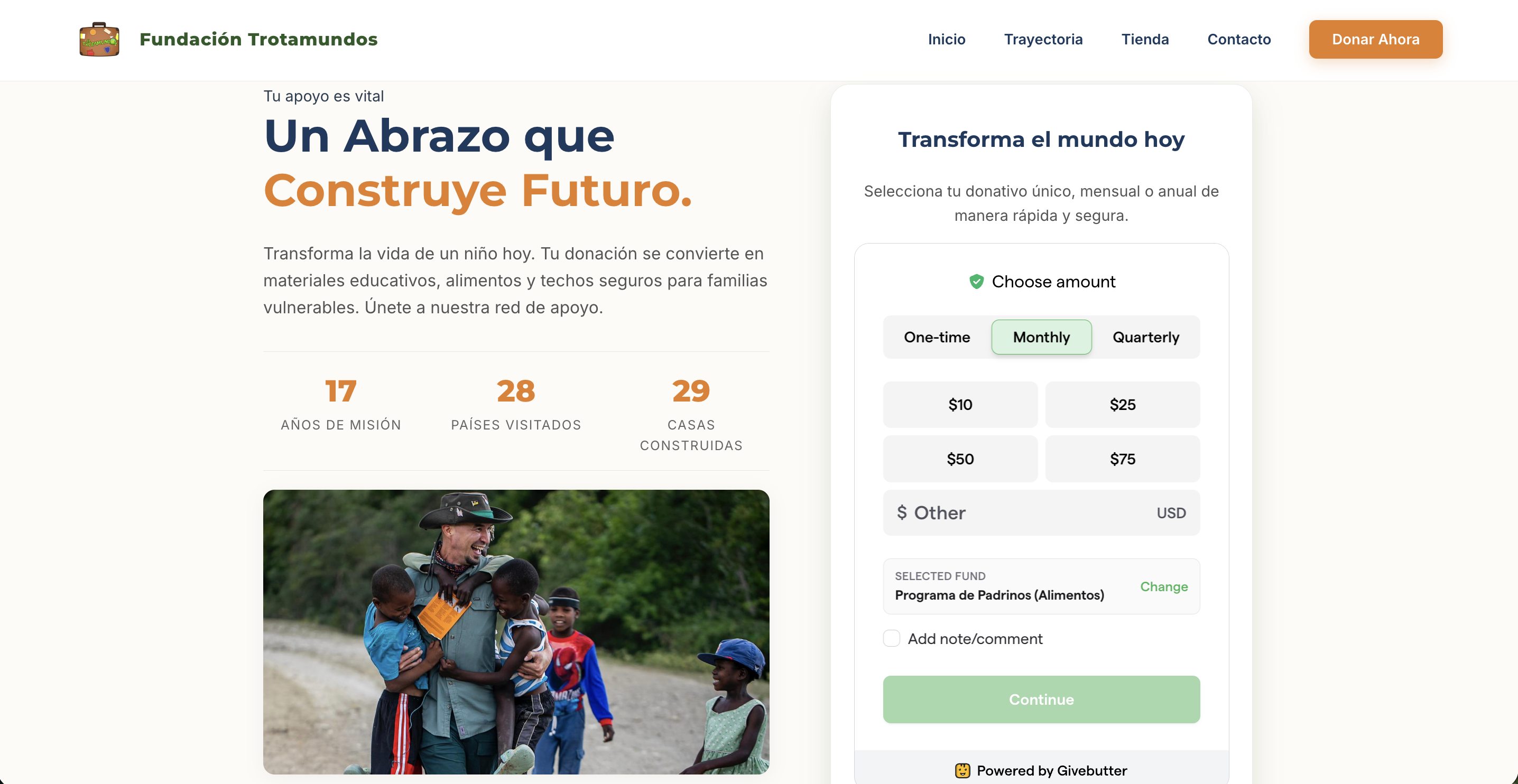 Trotamundos Donor Experience